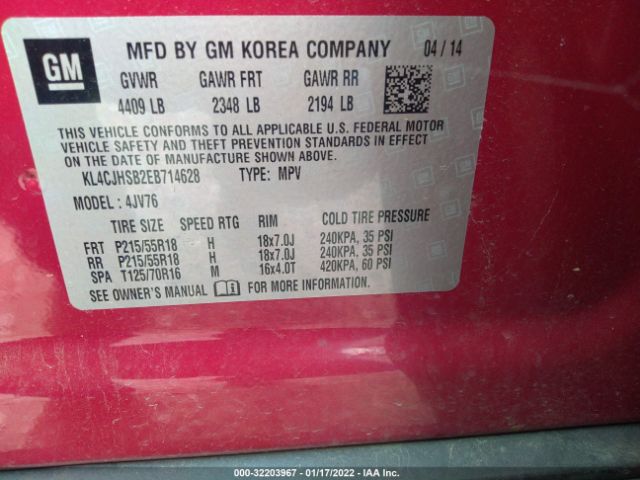 Photo 8 VIN: KL4CJHSB2EB714628 - BUICK ENCORE 