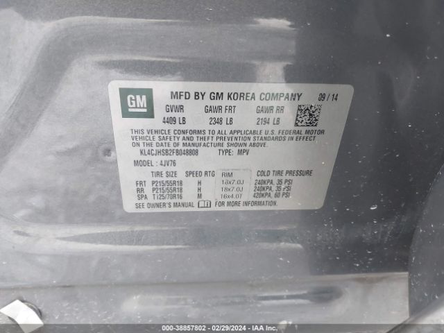 Photo 8 VIN: KL4CJHSB2FB048808 - BUICK ENCORE 