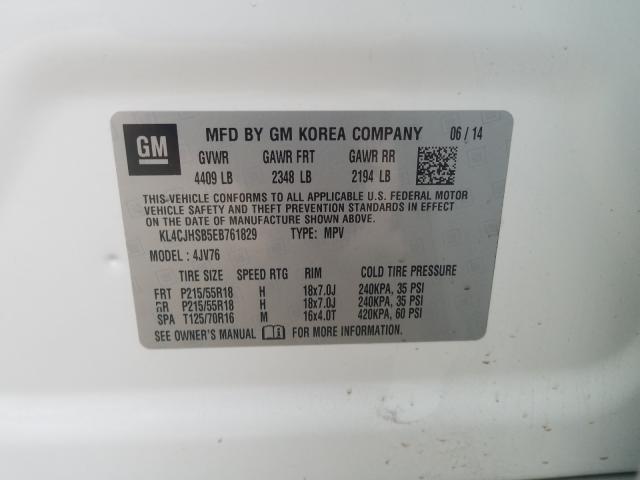 Photo 9 VIN: KL4CJHSB5EB761829 - BUICK ENCORE PRE 