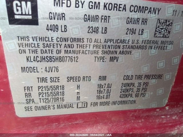 Photo 8 VIN: KL4CJHSB5HB077612 - BUICK ENCORE 