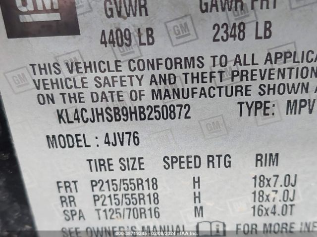 Photo 8 VIN: KL4CJHSB9HB250872 - BUICK ENCORE 