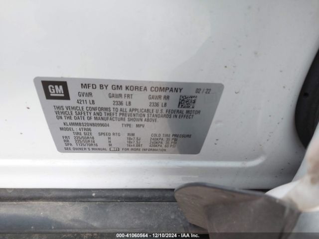 Photo 8 VIN: KL4MMBS20NB099604 - BUICK ENCORE GX 