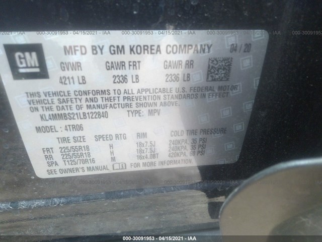 Photo 8 VIN: KL4MMBS21LB122840 - BUICK ENCORE GX 