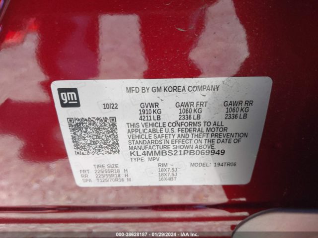 Photo 8 VIN: KL4MMBS21PB069949 - BUICK ENCORE GX 