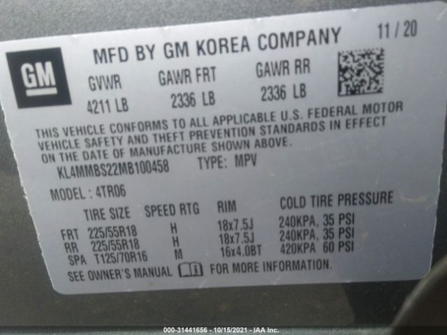 Photo 8 VIN: KL4MMBS22MB100458 - BUICK ENCORE GX 