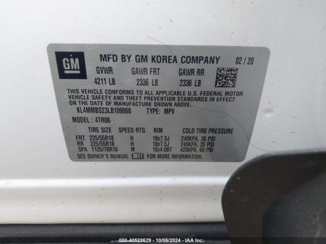 Photo 8 VIN: KL4MMBS23LB109068 - BUICK ENCORE GX 