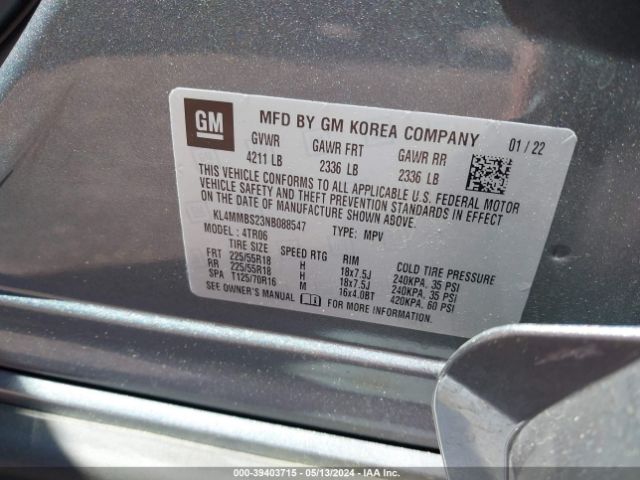 Photo 8 VIN: KL4MMBS23NB088547 - BUICK ENCORE GX 