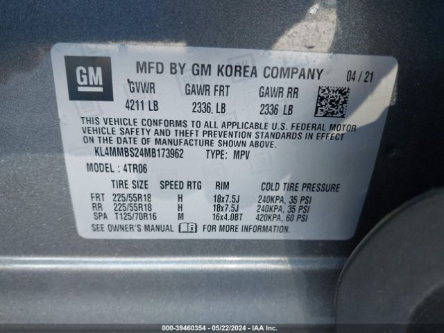 Photo 8 VIN: KL4MMBS24MB173962 - BUICK ENCORE GX 