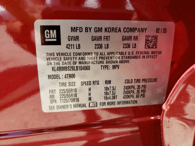 Photo 9 VIN: KL4MMBS26LB104060 - BUICK ENCORE GX 