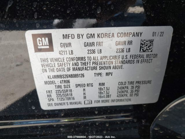 Photo 8 VIN: KL4MMBS26NB089126 - BUICK ENCORE GX 