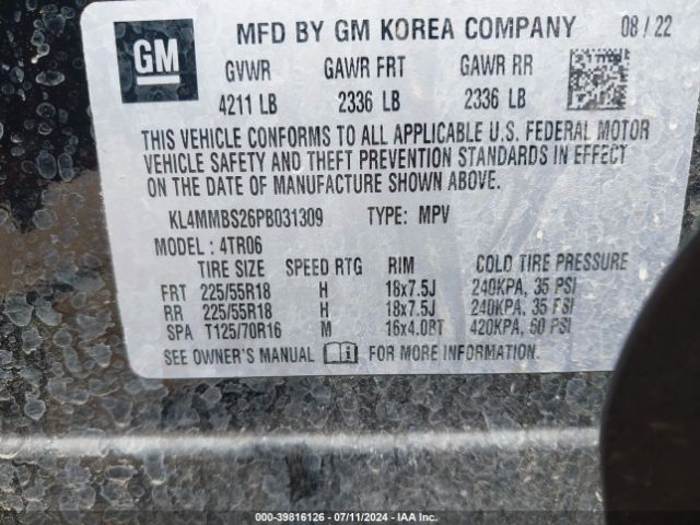 Photo 8 VIN: KL4MMBS26PB031309 - BUICK ENCORE GX 