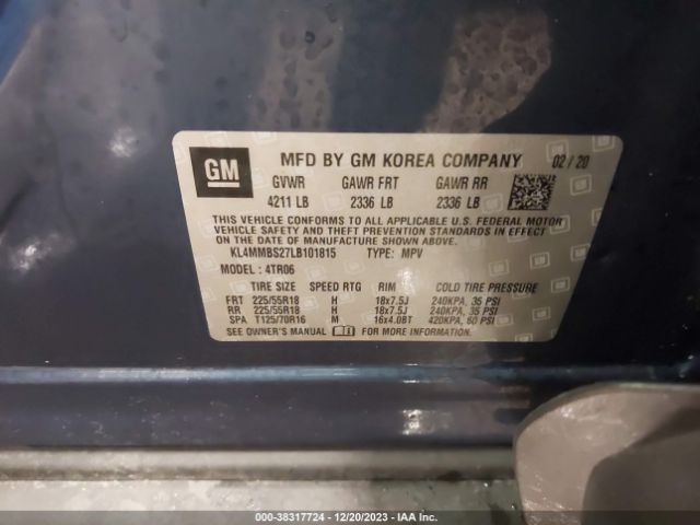 Photo 8 VIN: KL4MMBS27LB101815 - BUICK ENCORE GX 