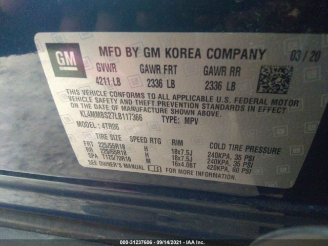 Photo 8 VIN: KL4MMBS27LB117366 - BUICK ENCORE GX 