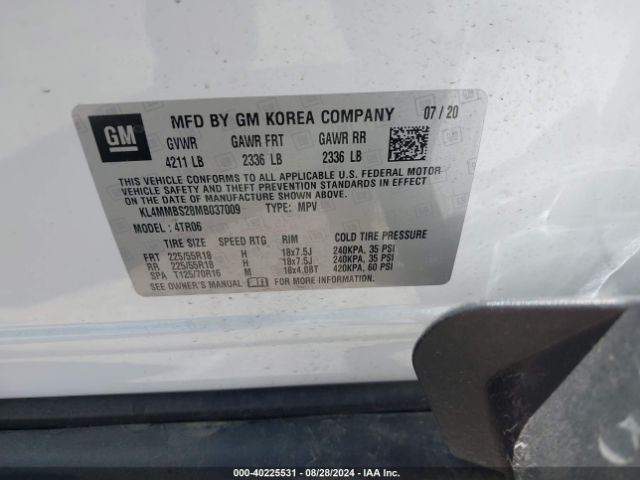 Photo 8 VIN: KL4MMBS28MB037009 - BUICK ENCORE GX 