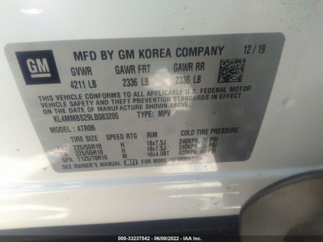 Photo 8 VIN: KL4MMBS29LB083205 - BUICK ENCORE GX 