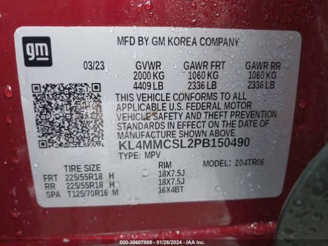 Photo 8 VIN: KL4MMCSL2PB150490 - BUICK ENCORE GX 