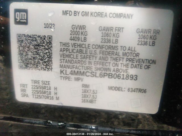 Photo 8 VIN: KL4MMCSL6PB061893 - BUICK ENCORE GX 