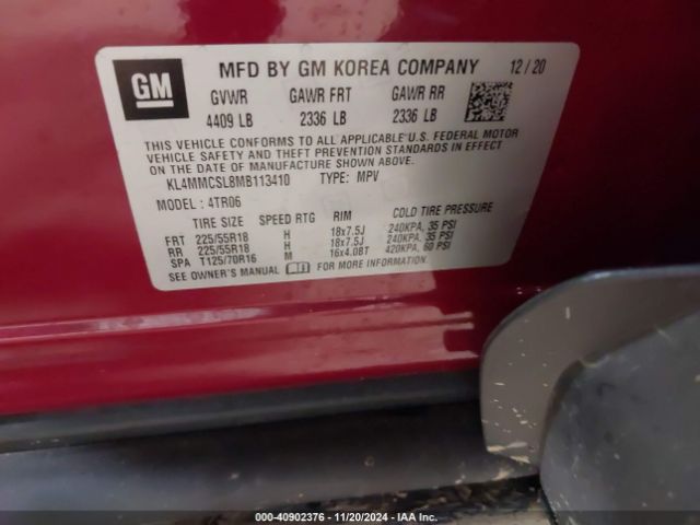 Photo 8 VIN: KL4MMCSL8MB113410 - BUICK ENCORE GX 