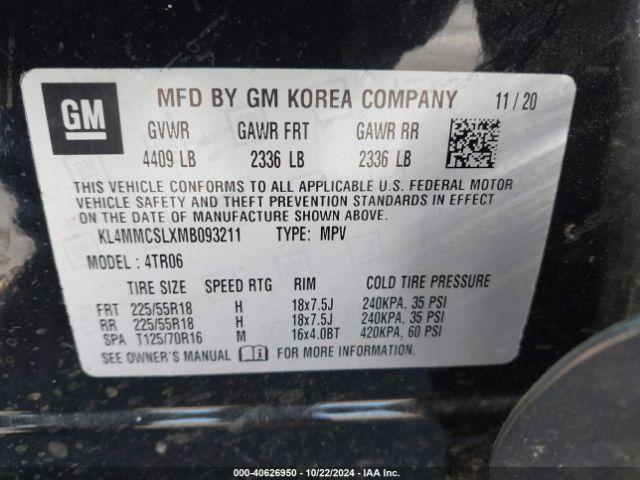 Photo 8 VIN: KL4MMCSLXMB093211 - BUICK ENCORE GX 