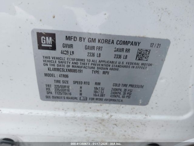 Photo 8 VIN: KL4MMCSLXNB085191 - BUICK ENCORE GX 