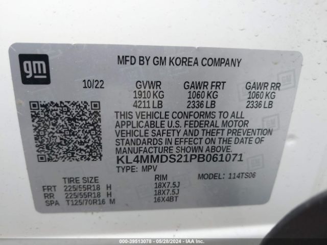 Photo 8 VIN: KL4MMDS21PB061071 - BUICK ENCORE GX 