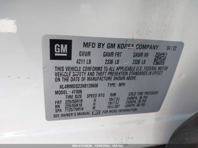 Photo 8 VIN: KL4MMDS23NB128606 - BUICK ENCORE GX 