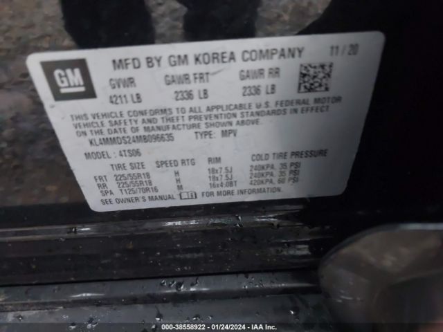 Photo 8 VIN: KL4MMDS24MB096635 - BUICK ENCORE GX 