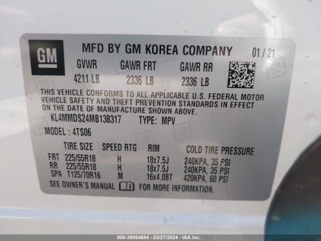 Photo 8 VIN: KL4MMDS24MB138317 - BUICK ENCORE GX 