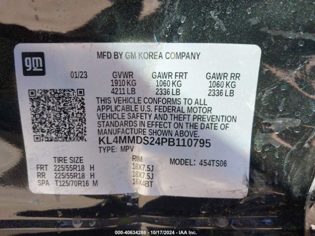 Photo 8 VIN: KL4MMDS24PB110795 - BUICK ENCORE GX 