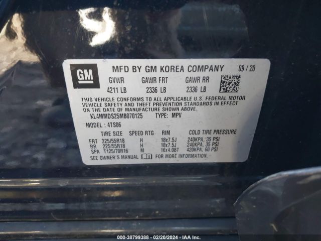 Photo 8 VIN: KL4MMDS25MB070125 - BUICK ENCORE GX 