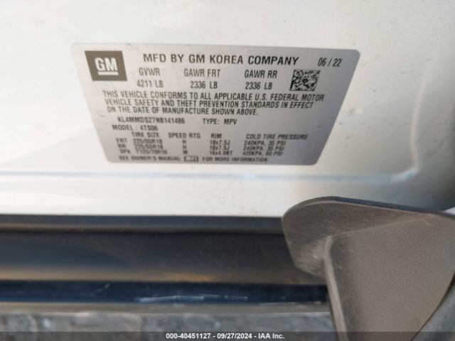 Photo 8 VIN: KL4MMDS27NB141486 - BUICK ENCORE GX 