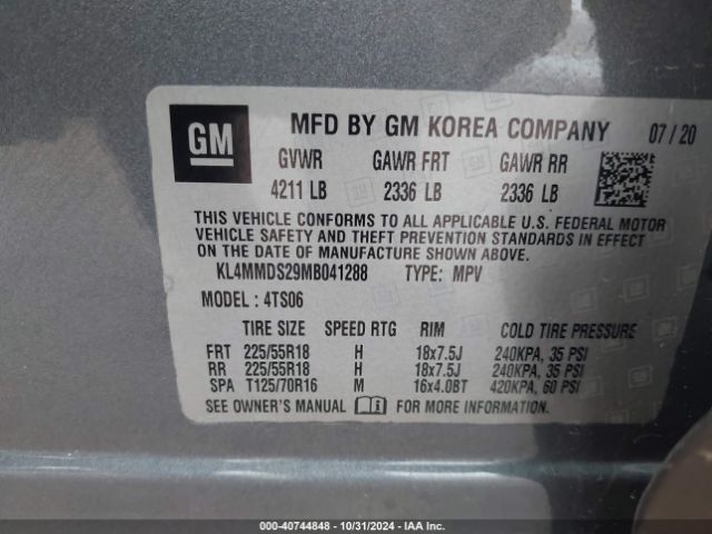 Photo 8 VIN: KL4MMDS29MB041288 - BUICK ENCORE GX 