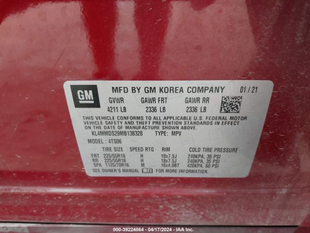 Photo 8 VIN: KL4MMDS29MB138328 - BUICK ENCORE GX 