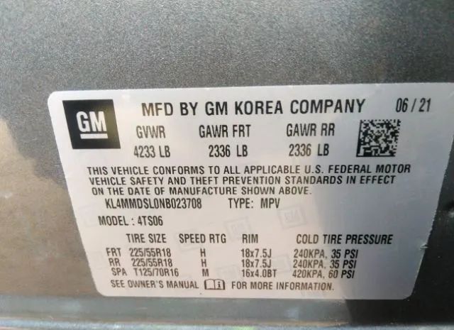 Photo 8 VIN: KL4MMDSL0NB023708 - BUICK ENCORE GX 