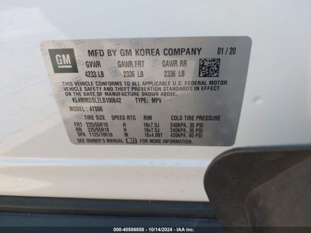 Photo 8 VIN: KL4MMDSL2LB100642 - BUICK ENCORE GX 