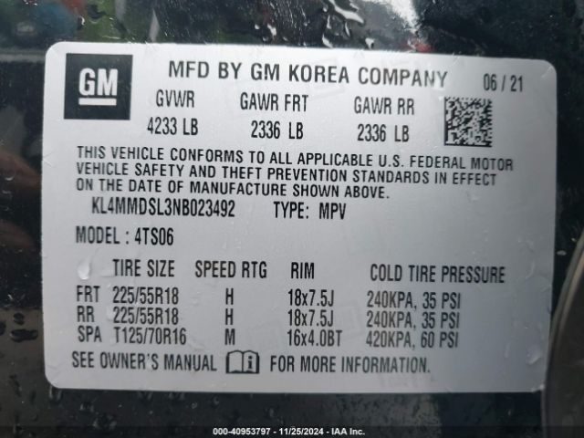 Photo 8 VIN: KL4MMDSL3NB023492 - BUICK ENCORE GX 