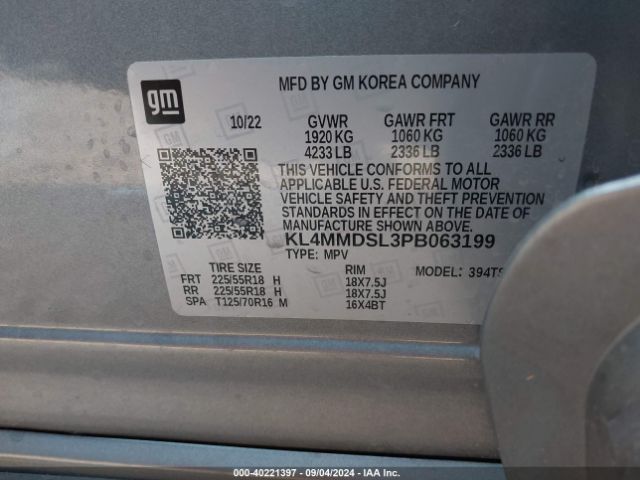 Photo 8 VIN: KL4MMDSL3PB063199 - BUICK ENCORE GX 