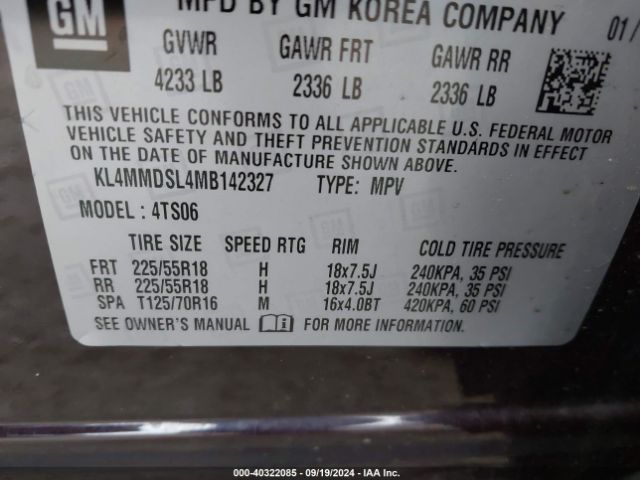 Photo 8 VIN: KL4MMDSL4MB142327 - BUICK ENCORE GX 