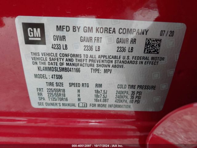 Photo 8 VIN: KL4MMDSL5MB041166 - BUICK ENCORE GX 