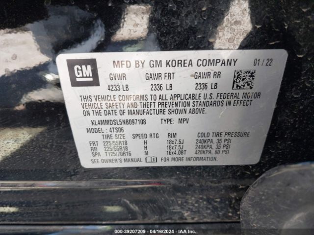 Photo 8 VIN: KL4MMDSL5NB097108 - BUICK ENCORE GX 