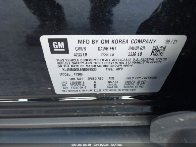 Photo 8 VIN: KL4MMDSL6NB069530 - BUICK ENCORE GX 