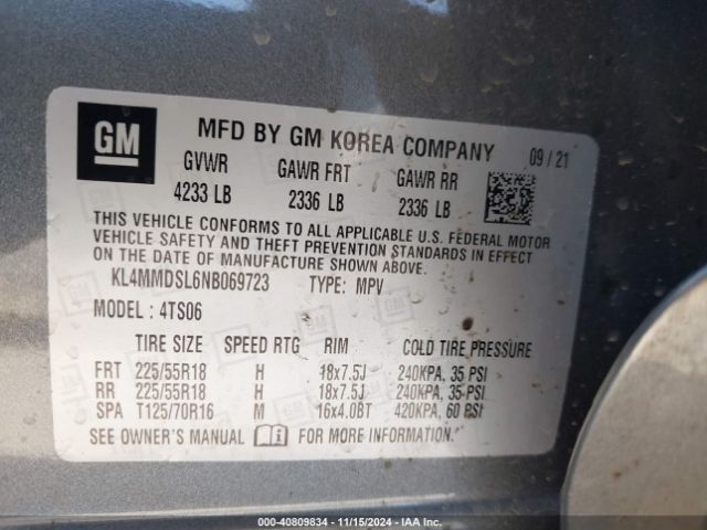 Photo 8 VIN: KL4MMDSL6NB069723 - BUICK ENCORE GX 