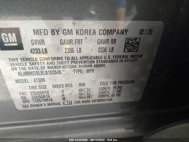 Photo 8 VIN: KL4MMDSL8LB103545 - BUICK ENCORE GX 