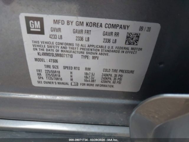 Photo 8 VIN: KL4MMDSL9MB071710 - BUICK ENCORE GX 