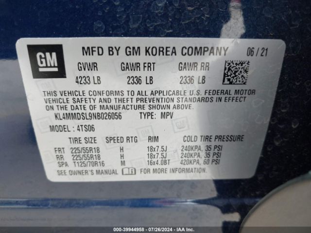 Photo 8 VIN: KL4MMDSL9NB026056 - BUICK ENCORE GX 