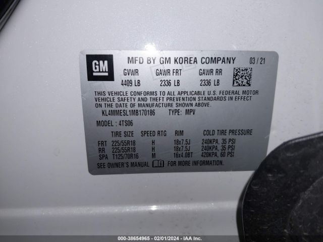 Photo 8 VIN: KL4MMESL1MB170186 - BUICK ENCORE GX 