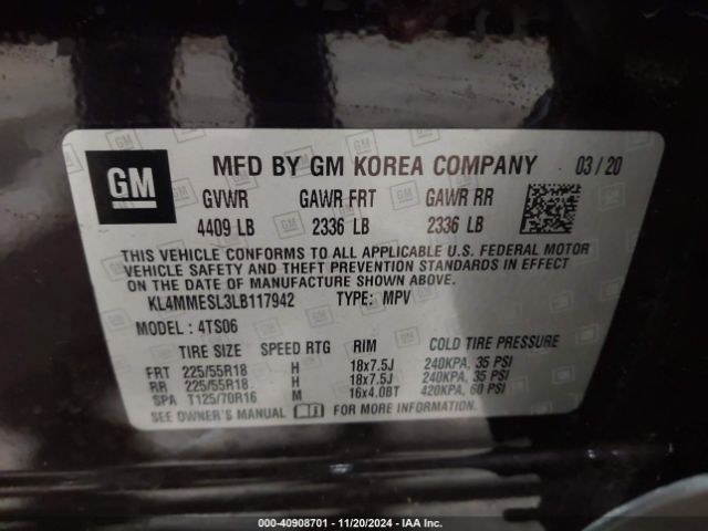 Photo 8 VIN: KL4MMESL3LB117942 - BUICK ENCORE GX 