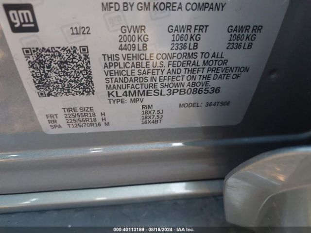 Photo 8 VIN: KL4MMESL3PB086536 - BUICK ENCORE GX 