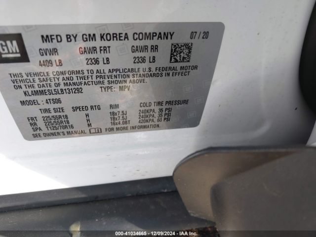 Photo 8 VIN: KL4MMESL5LB131292 - BUICK ENCORE GX 