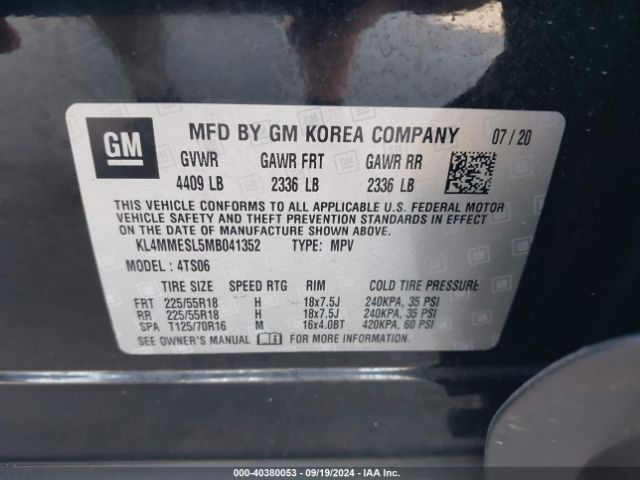 Photo 8 VIN: KL4MMESL5MB041352 - BUICK ENCORE GX 